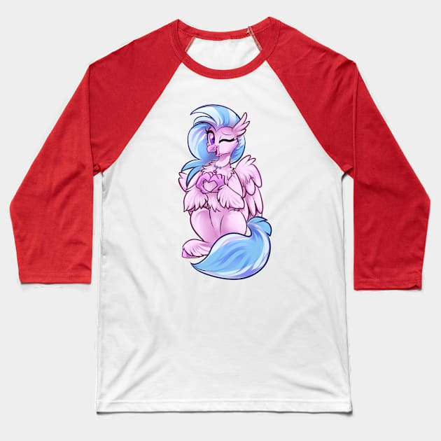 SilverStream Heart Baseball T-Shirt by Baja Gryphon